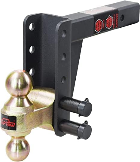 TOPTOW 64351 Adjustable Trailer Tow Hitch with Dual Ball 2" & 2-5/16", 6-1/2" Drop/Rise, 2" Receiver, 14,000lbs Capacity…