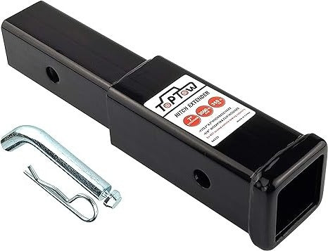 TOPTOW 64333 Hitch Extender, Fits for 2 inch Receiver, 7 inch Extension Length, with 5/8 inch Hitch Pin