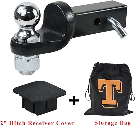 TOPTOW 64009 Trailer Hitch Tow Ball Mount Heavy Duty Kit, 1-1/2" Drop, 2" Ball, 2" Solid Shank, 5/8-in Hitch Lock, Hitch Pin adn 2" Hitch Cover Included